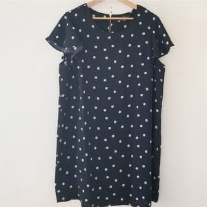 Tahari sheath dress polka dot exposed gold